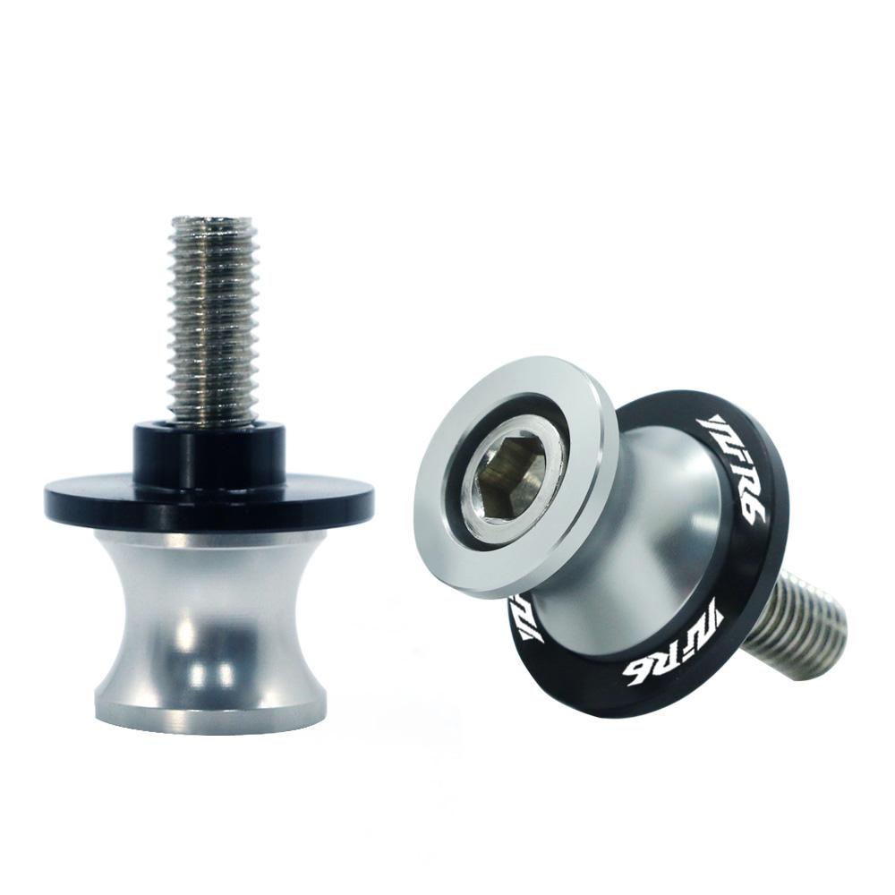 For YAMAHA YZF R6 YZF-R6 YZFR6 All Years 2PCS 6/8/10MM Motorcycle Swing Arm Sliders Spools CNC Swing Arm Stand Screw Paddock