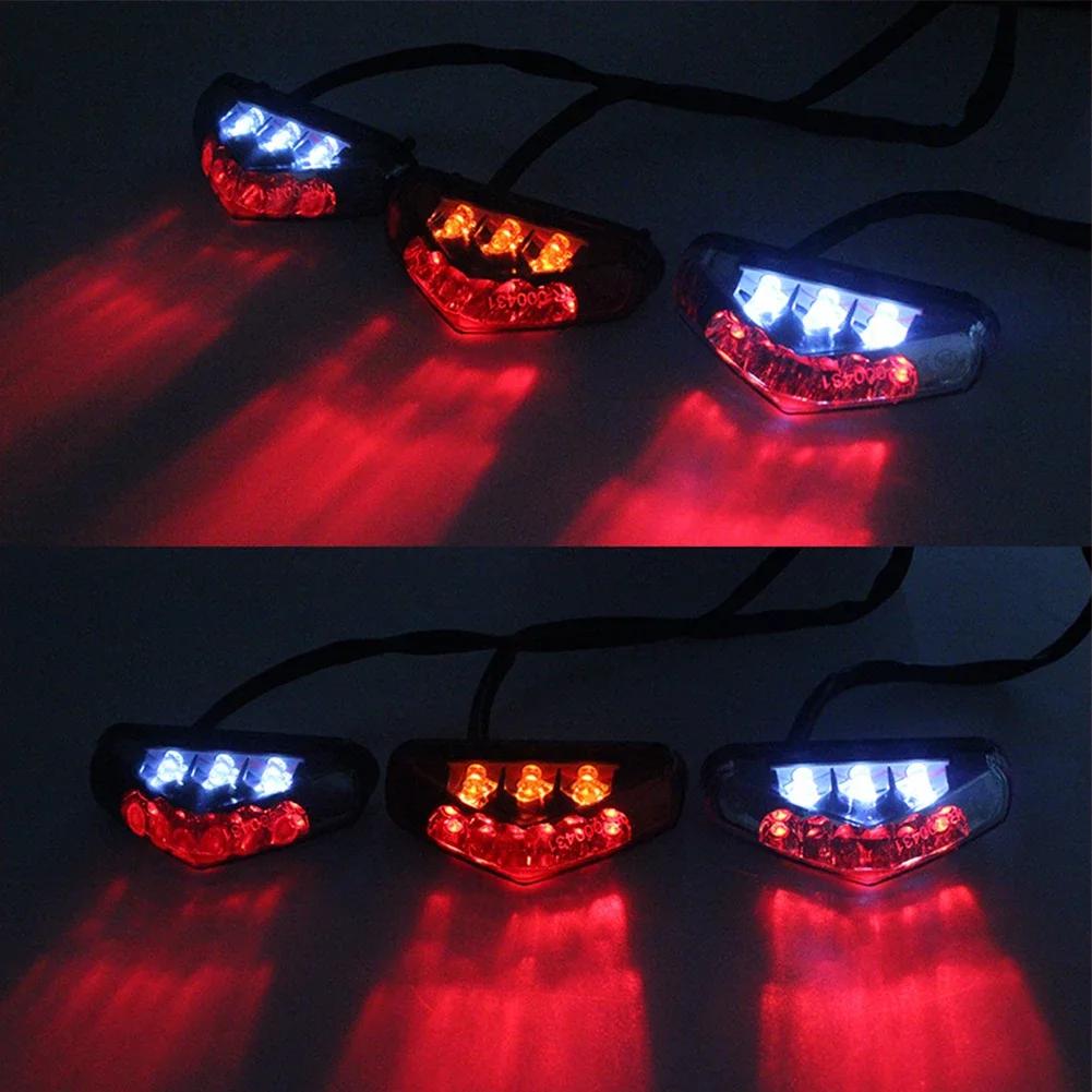 Mini Motosiklet LED Arka Plaka Işığı 12V Arka Fren Lambası Pit Dirt Bike ATV Chopper Scooter Cruiser İçin Plaka Arka Lambası