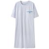 Women's Pure Cotton Loose Mid-Length Nightgown with Bra Pads – Comfortable Anti-Exposure Pajamas for Spring, Suitable for Home or Outdoor Wear.