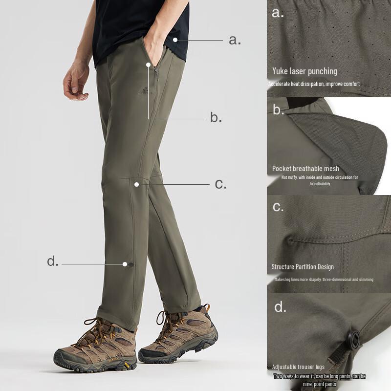 Tuoluzhe Men s Outdoor Lightweight Stretch Straight-Leg Pants XHX505001L XXXL