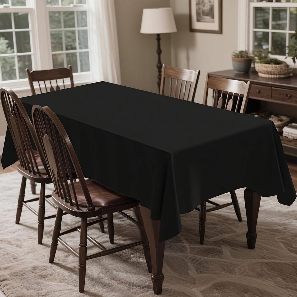 12 Colors Available Solid PEVA Anti-Wrinkle Disposable Rectangular Tablecloth, Suitable for Indoor And Outdoor Parties, Picnics, Birthdays, Weddings