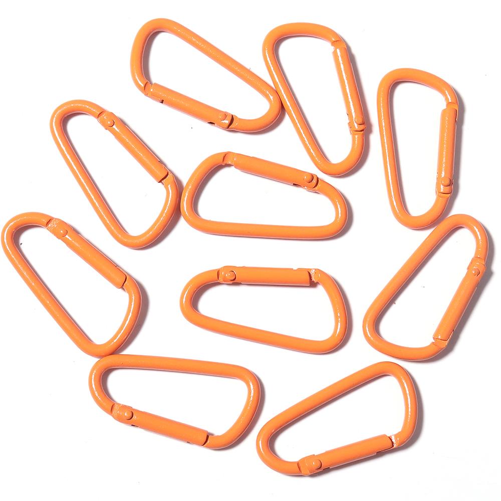 10pcs/lot 45x24mm Alloy Spring Snap Clasps Colorful D-shape Carabiner Clip Clasp Hooks For Jewelry Making DIY Keychain Connector