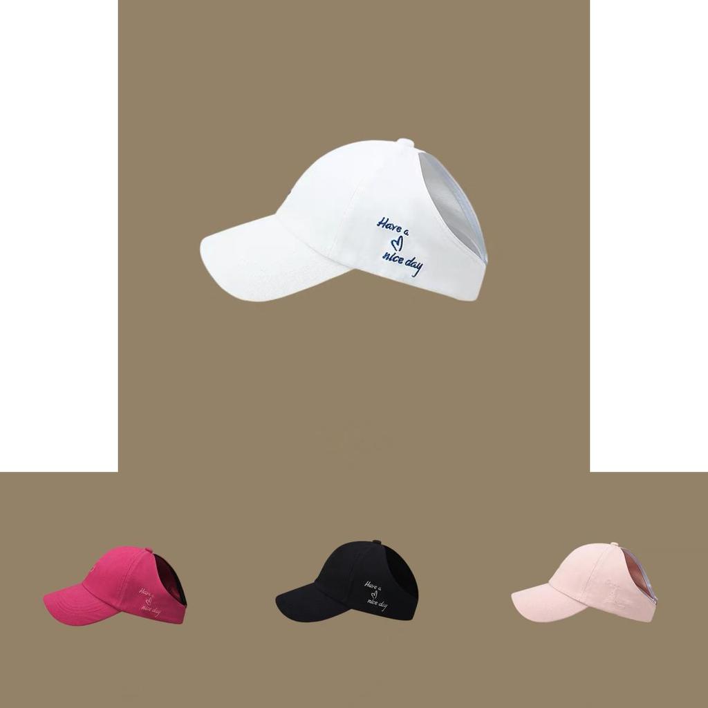 Trendy 2024 Adjustable Cotton Baseball Cap For Women With Ponytail Opening And Sun Protection
