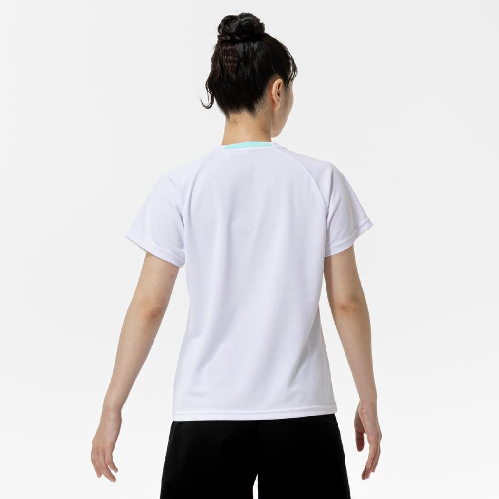Short Sleeve Game Dynamotion Size 62JAC225 Women's Tennis/Badminton Shirt, Sweat-Wicking, Quick-Drying, Fit, White, XL,
