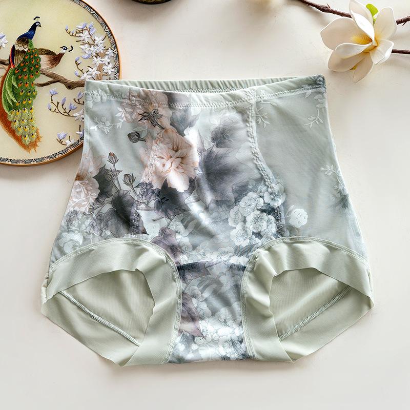 Big Size Female Summer Thin Model Seductive Sexy Lace High Waist Close Abdomen Without Mark Briefs