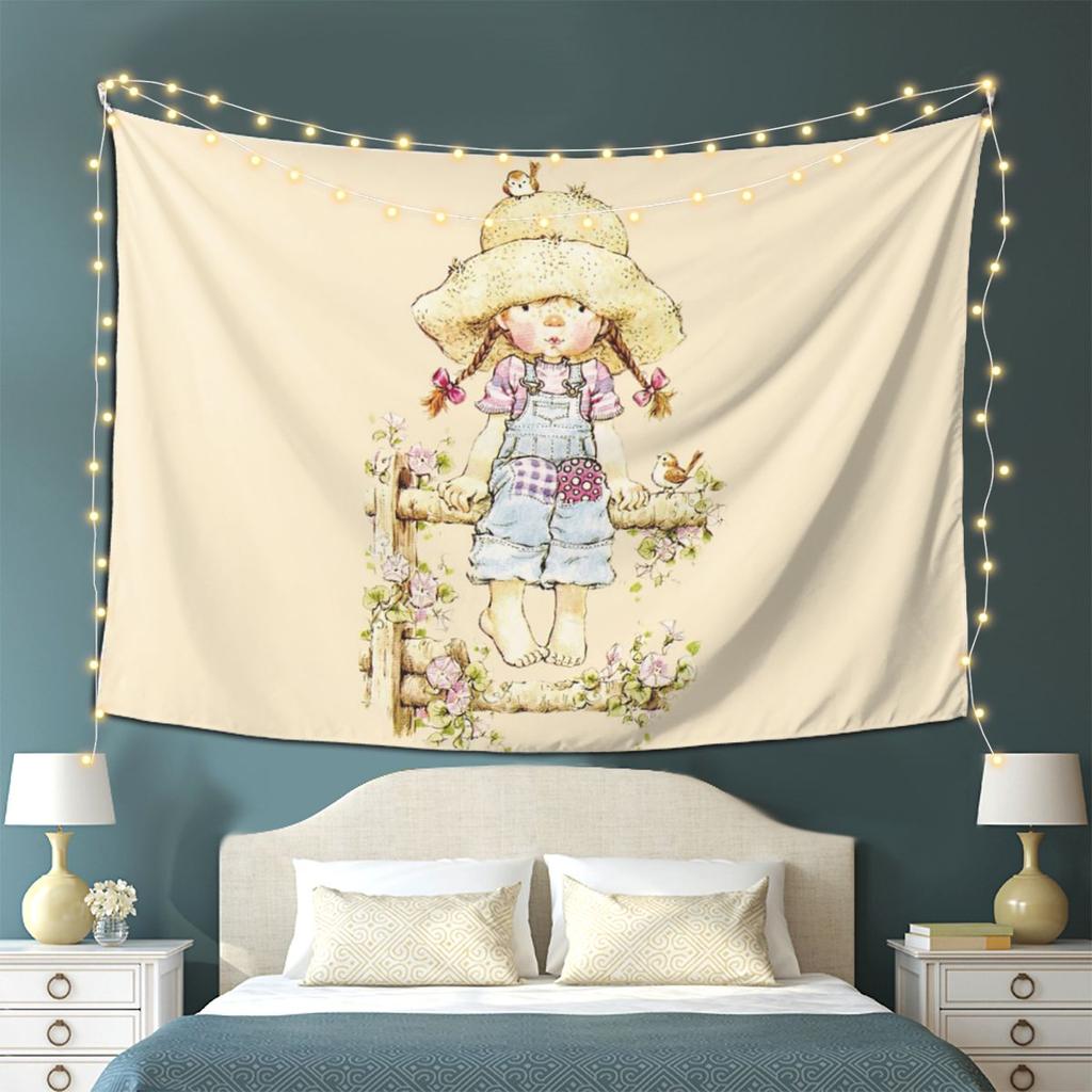 Kawaii Sarah Kay Tapestry Wall Hanging Aesthetic Home Decoration Tapestries for Living Room Bedroom