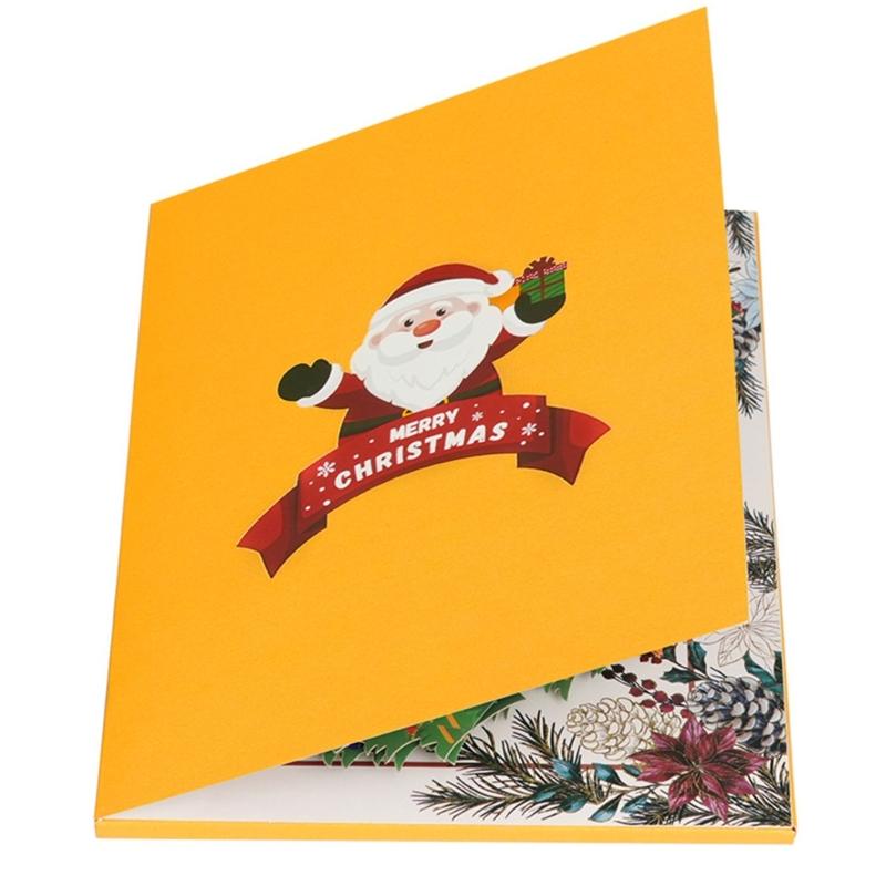 Foldable Greeting Card with Envelope 3D Christmas Tree Card with Musical Tune and Glowing Lights Festival Postcard