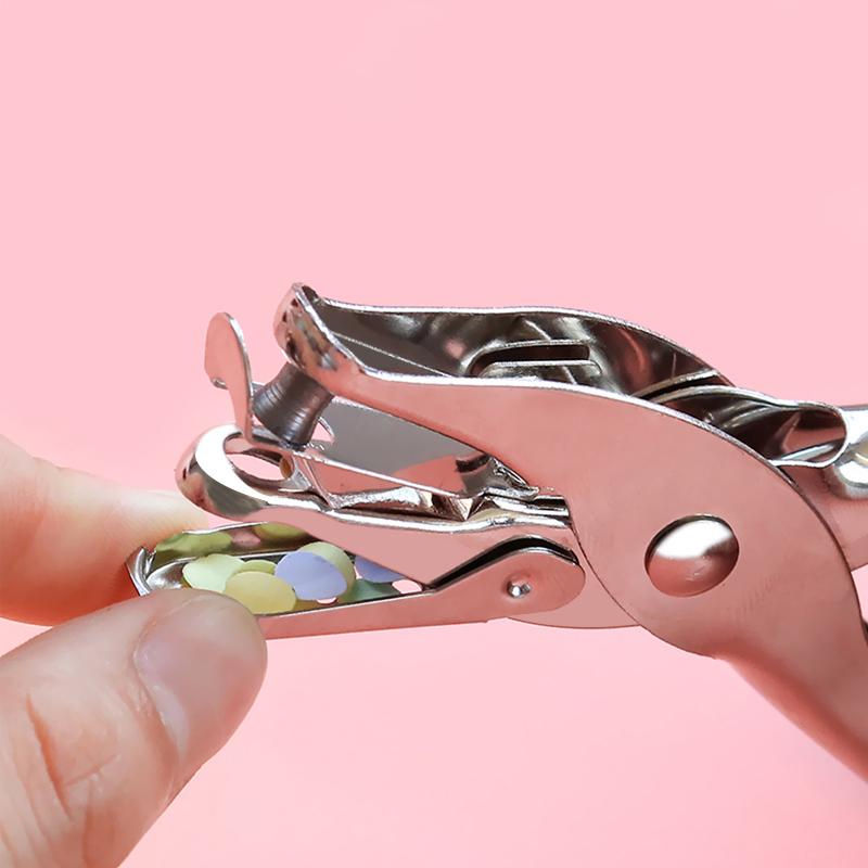 Portable Single Hand Held Metal Stationery Round Hole Diameter 6mm Hole Punch Pliers Hole Punch Paper For School Office Supplies