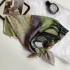 70 double-sided silk scarf, small square scarf, scarf, white rose linen silk scarf, new high-end scarf, shawl cover.
