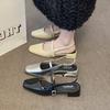 French small fragrant style back empty bag head sandals women's thick heel temperament word with shallow mouth Mary Jane shoes single shoes sandals