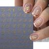 English Letter Nail Art Stickers Self-adhesive DIY Alphabet Manicure Decoration Decals Women Nail Accessories for Home Salon