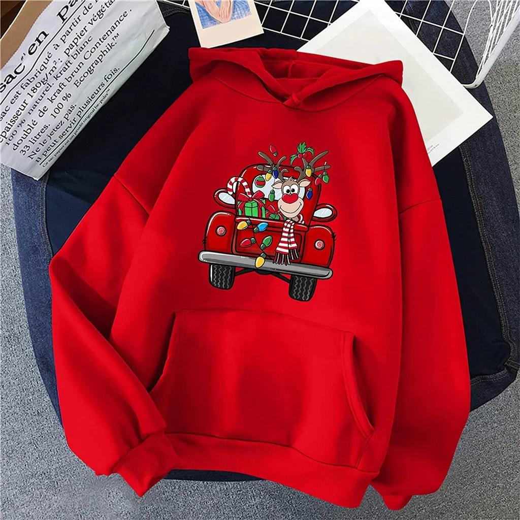 Kawaii Weihnachts Hirsch Kitz Print Hoodies Unisex Mode Marke Trainingsanzug Anime Damen Sweatshirt Hoodie Kinder Hip Hop Kleidung Sudadera Unisex