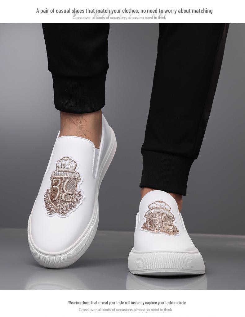 Herren Herbst Casual Slipper Loafer mit britischer Stickerei – Bequem und trendig