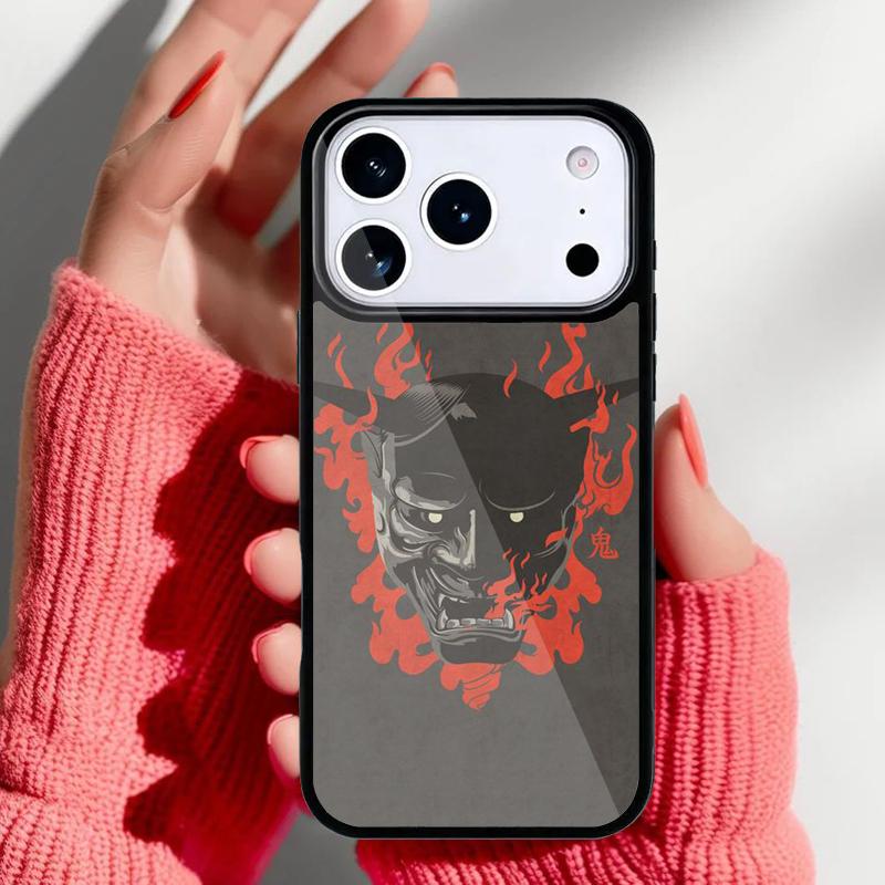 Hannya Demon Oni Phone Case for iPhone 17 16 15 14 13 Pro Max Back Cover for 12 11 Pro Coque