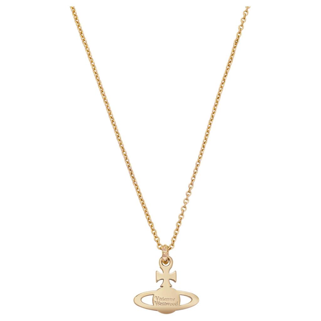 VIVIENNE WESTWOOD Mayfair Studded Flat Saturn Brass Necklace Women Necklace Gold 63020052R115MYR115
