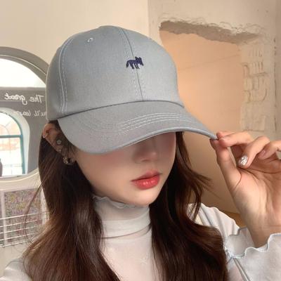 New Korean Embroidered Little Fox Baseball Hat Men and Women Have Wide Brim Showing Their Faces and Small Duckling Hats for Traveling Sun Hats