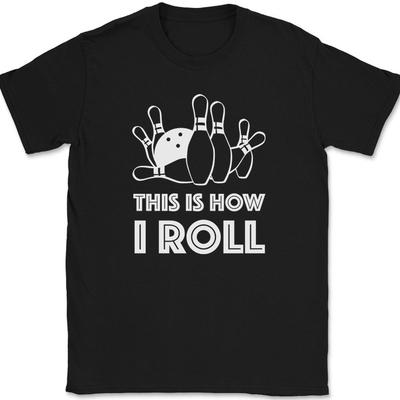 Kregle Tak się toczy T-shirt Śmieszne Hobby Kula Kręgle Klub Humor Prezent Koszulka