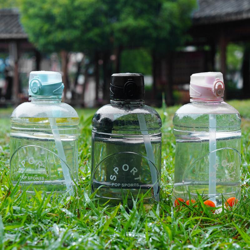 Water Bottle Large Capacity Sports Kettle Men's Fitness Outdoor Space Pot Ton Ton Bucket Sports Pot Straw Plastic Cup