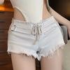 Summer 2024: European American Fashion Low-Waist Ripped Women's Denim Shorts