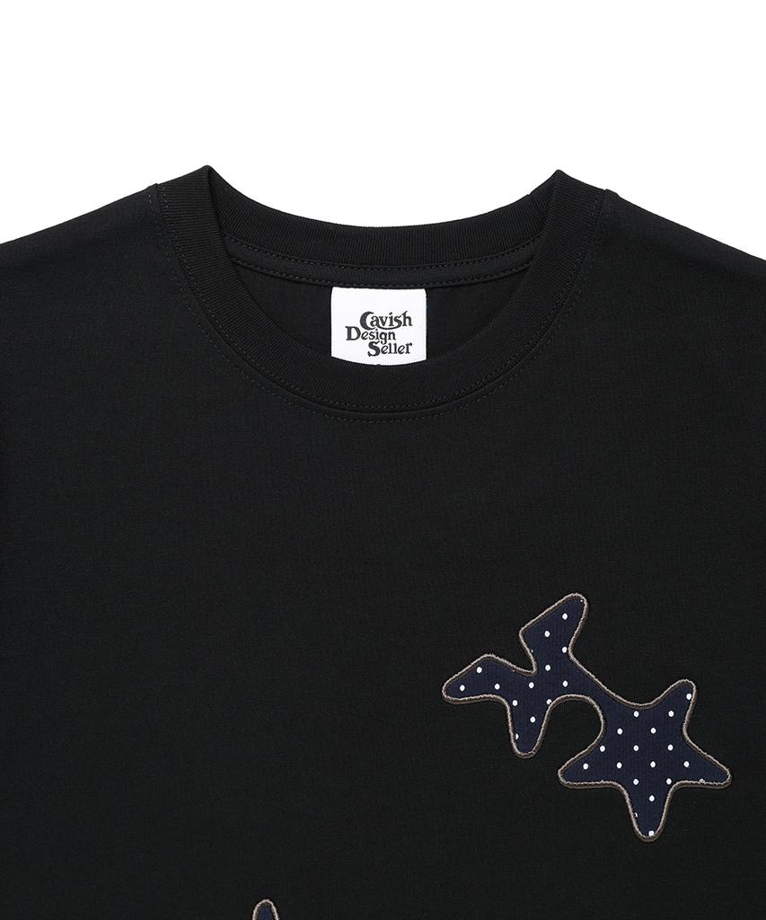 CAVISH Cozy Star Applique Ss Tee Black(Cv2Gmft515A)