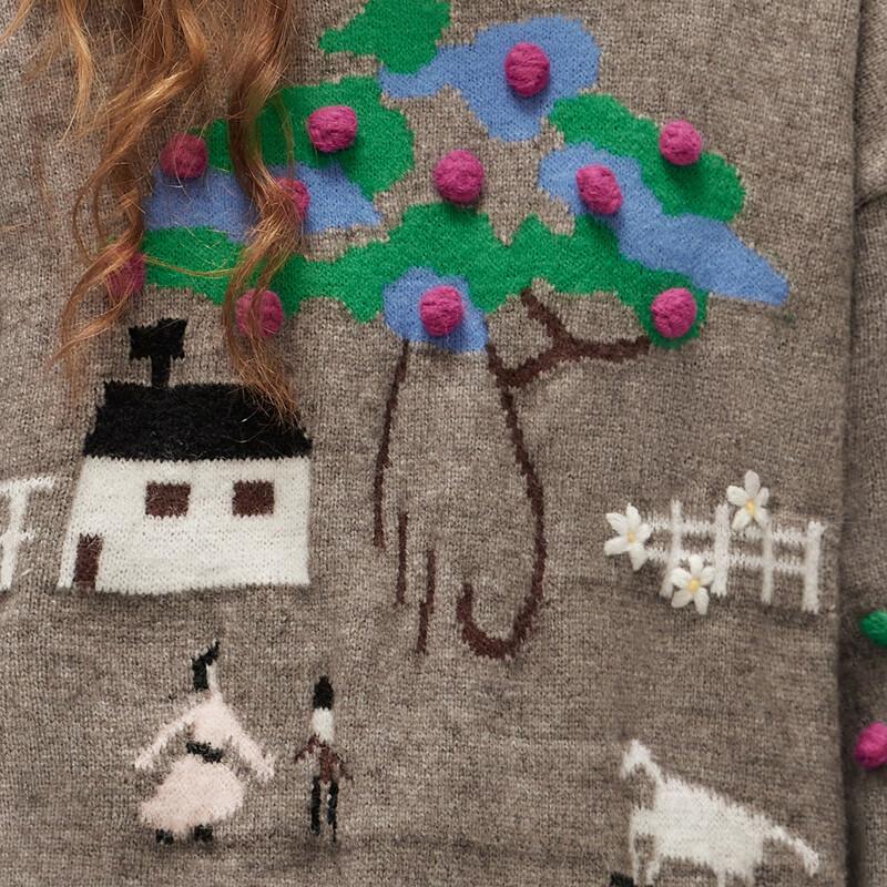 UNIFREE Korean Style Jacquard Knit Pullover Sweater