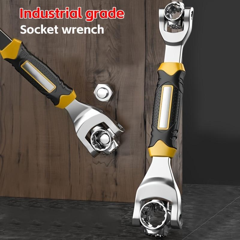 52 In 1 Tooth Shaped Multifunctional Wrench Socket Metric 360 Degree Multifunctional Sleeve Wrench Tool 8-19mm, 12 Tooth Non-magnetic Ratchet