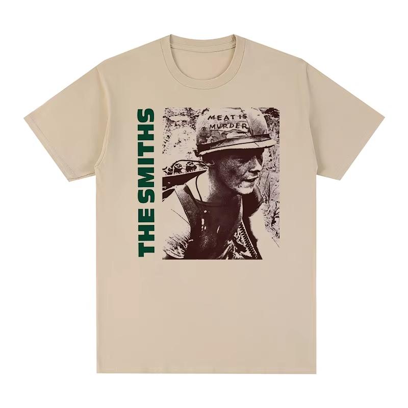 The Smiths Meat Is Murder Morrissey Marr 1985 Punk Rock Band Vintage T-shirt Cotton Men TEE Women Top Streetwear Oversize Casual