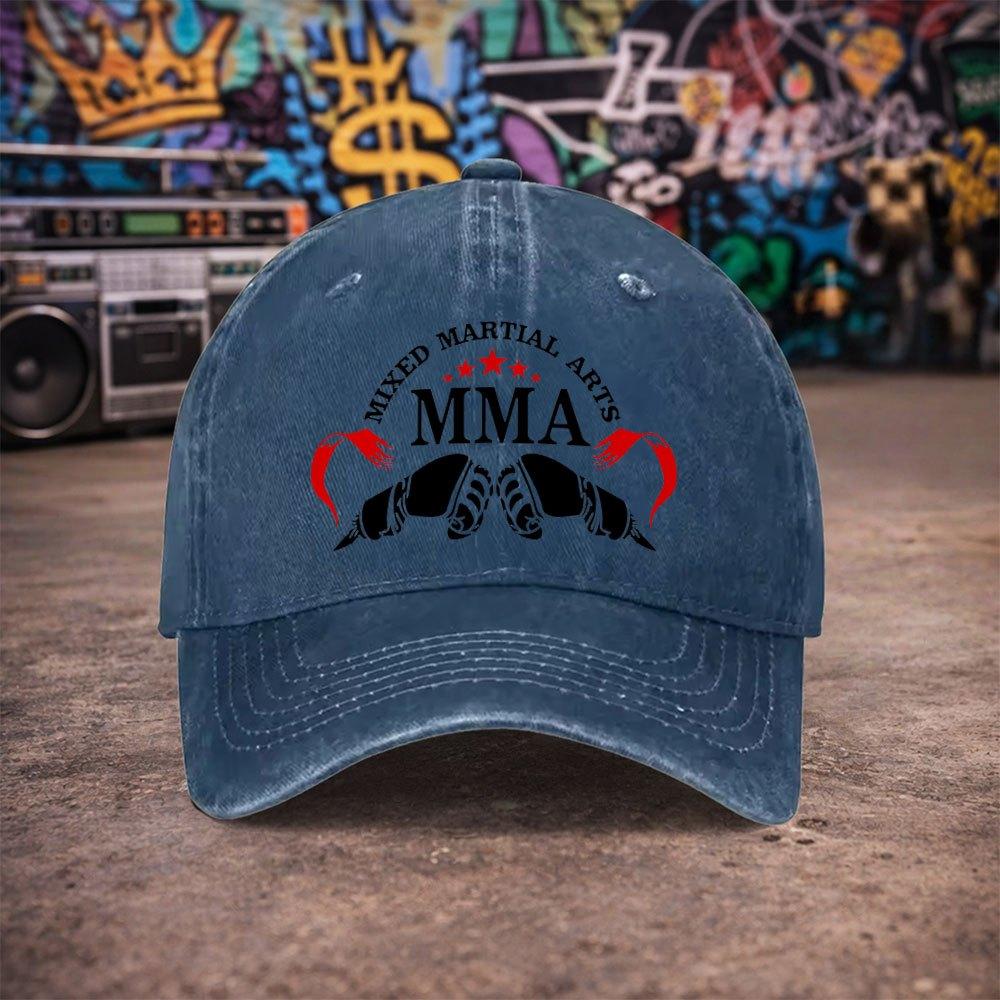 Unisex MMA Vintage Washed Baseball Cap Duckbill Hat with Fighting Print Birthday Gift for Dad or Grandpa Multiple Colors