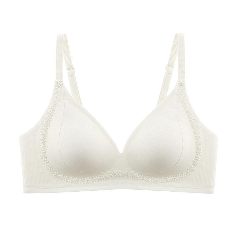 Modal Invisible Seamless Underwear Women's Thin Small Breasts Gather To Prevent Sagging and Show Round Small Flower Buds, No Steel Ring Bra