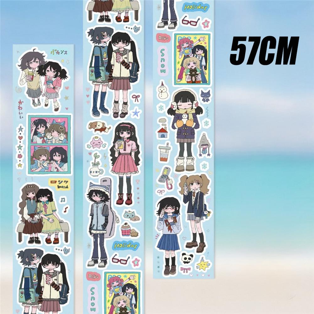 One Cycle Cute Hand-drawn Anime Cartoon Girl Stickers 35-50cm for Craft Supplies Scrapbooking Material Phone