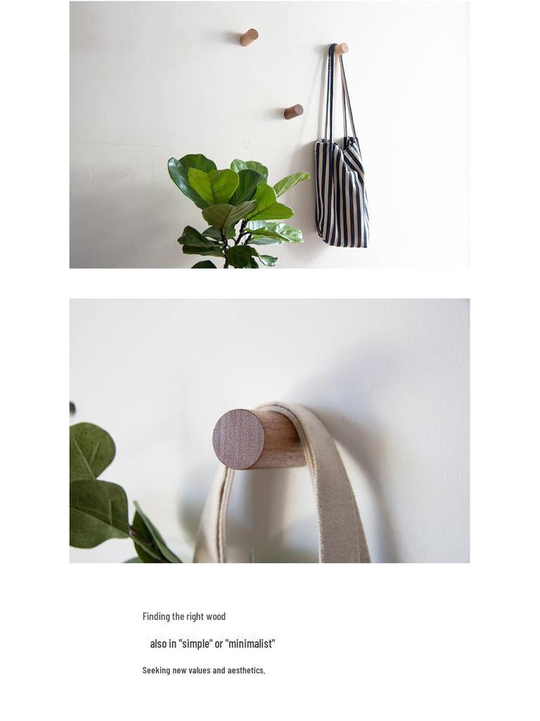 Cylindrical Solid Wood Hook for Entryway, Bathroom, or Kitchen