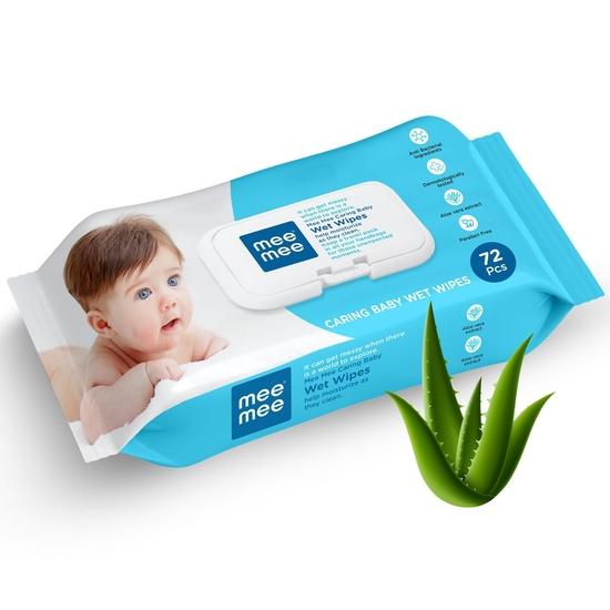 

Влажные салфетки Mee Mee Caring Baby с крышкой (Алоэ Вера, 72 салфетки)
