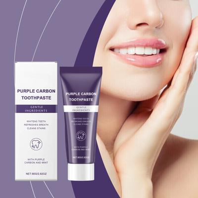 80g Bělící Fialová Zubní pasta Obnova Zubů Svěží Zápach z Úst Odstranění Zubního Kamene Péče o Ústní Dutinu Čistá Zubní pasta