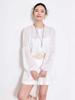 Spring 2026 French Embroidery Linen Shirt with Lantern Sleeves - Casual Vacation Style
