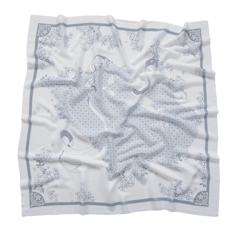 48Colors Malaysia Tudung Bawal Flower Print Hijab Laser Cut Edge Headscarf Premium Cotton Voile Soft Fashion Muslim Square Scarf