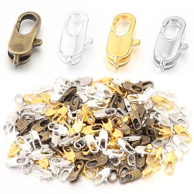 50Pcs/lot Copper Alloy Lobster Clasp Hooks 12x5mm Flat Snap Clasps For Jewelry Making Supplies DIY Necklace Key Chain Wholesale