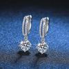 New S925 Sterling Silver Moissanite Elegant Four-Claw D-Color 1 Carat Diamond Stud Earrings