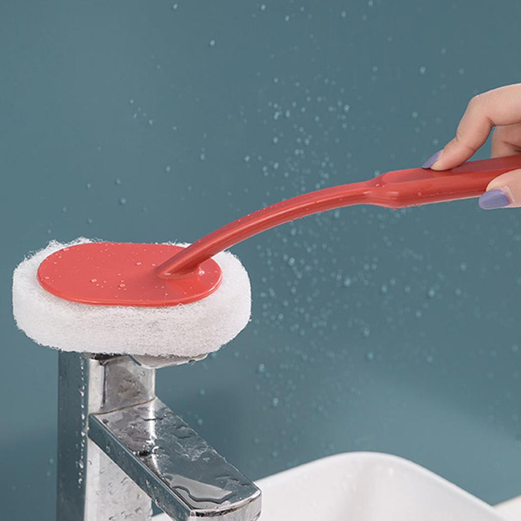 Kartáč s houbičkou Čisticí kartáč s dlouhou rukojetí na čištění Koupelna Stěna Vana Podlaha tmavá