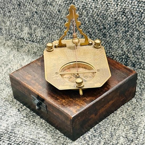 Nautical Sundial Engraved Gilbert Sons London Sundial Compass 2  Brass Uk seller