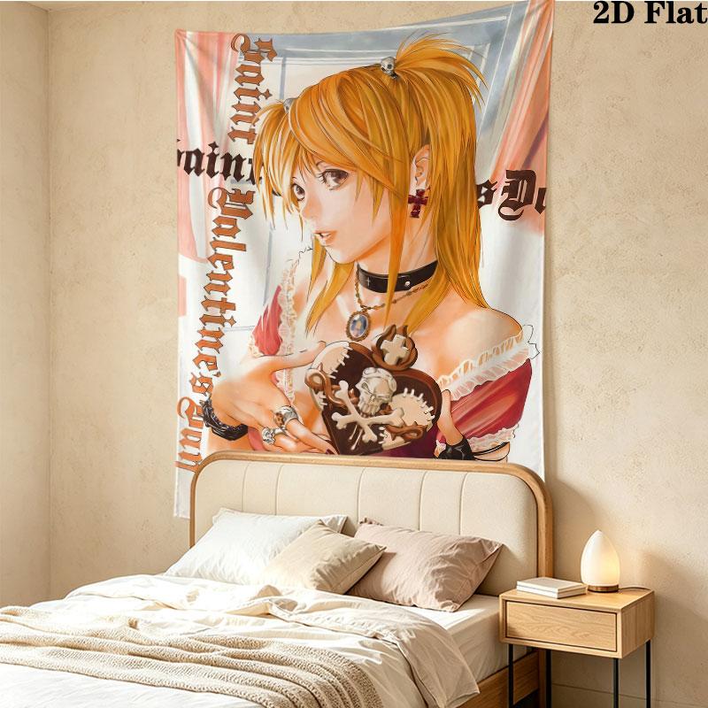 Amane Misa Death Note Wall Tapestry Aesthetic Wall Hanging Printed Fabric Blanket Decorative Tapestries For Bedroom Living Room Home Decor
