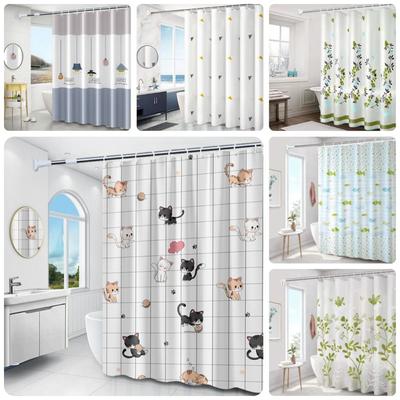 Waterproof Shower Curtain with 12 Hook Printed Shower Curtain New Bathroom Curtain