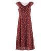 French Retro Lace V-Neck Chiffon Midi Dress