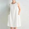 ZANZEA Women Casual Round Neck Solid Color Summer Sleeveless Dress