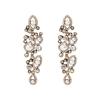 Luxury Cubic Zirconia Long Leaf Shape Dangle Earrings for Women Metal Diamonds Crystal Earrings Trendy Party Jewelry Accessories