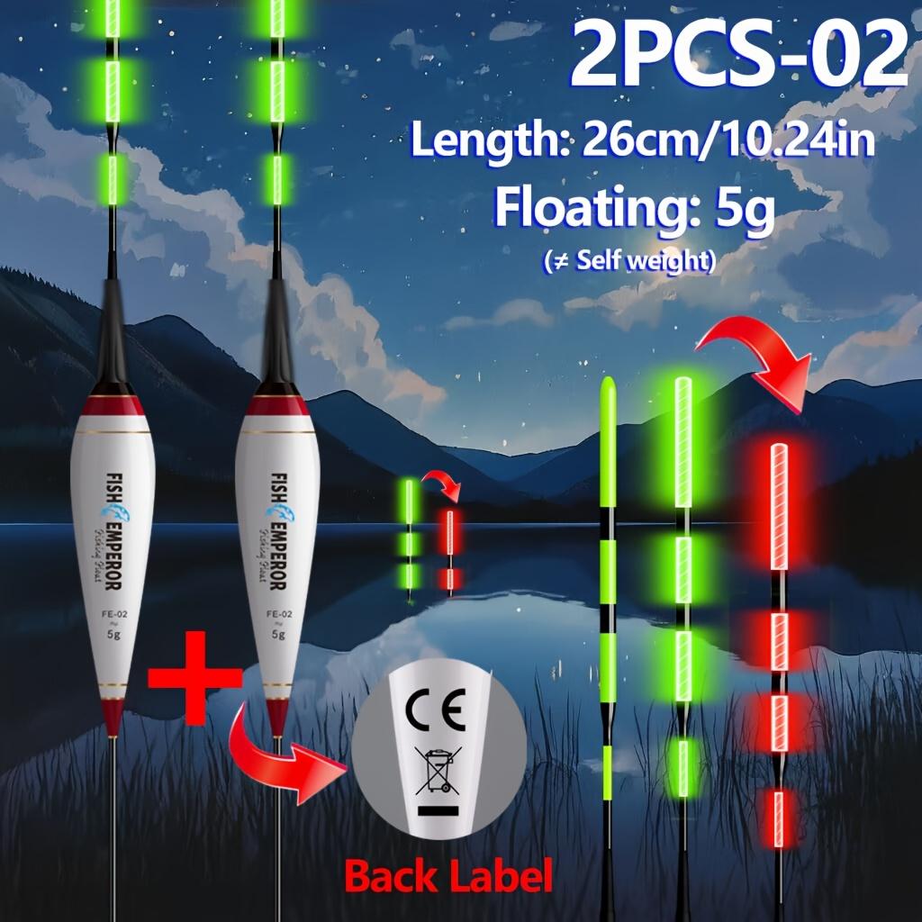 Bite Float 2PCS Intelligent Color Changing Electronic Float Fishing LED Luminous Rock Fishing European Carp Fishing Group