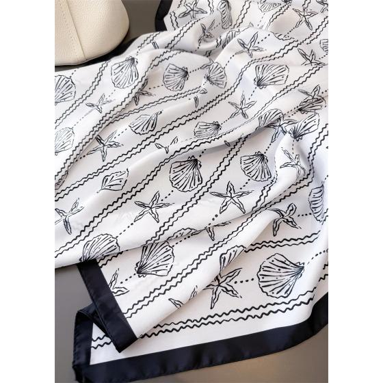 Women's Vintage Versatile Soft Satin Scarf Floral Print Hairband Spring Autumn Small Square Scarf for Tying Hair And Bags