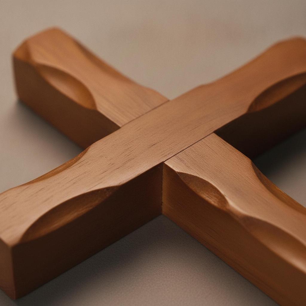 Wooden Wall Cross Textured Ornament Solid for Church