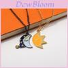 Moon And Sun Cartoon Pendant Necklace For Couples Valentine Gift Alloy Chain