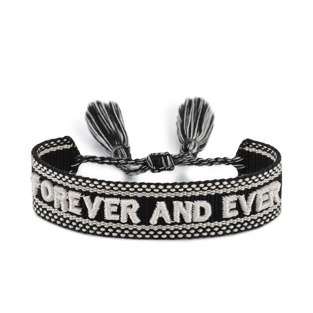 Tassel Embroidered Letters Bracelets Unique and Lucky Lovers Weaving Bracelet Jewelry Gifts