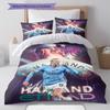 Erling Haaland Star Bedding Quilt Set Quilt Cover Pillowcase Home Decoration Birthday Gift (1 * Duvet Cover + 2 * Pillowcase, Without Core)